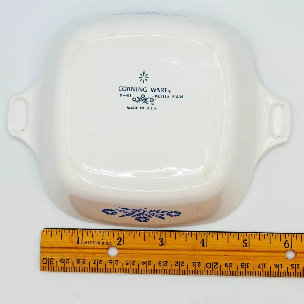 Vintage CORNING WARE Blue Cornflower Petite Pan P-41 Mini Casserole Dish